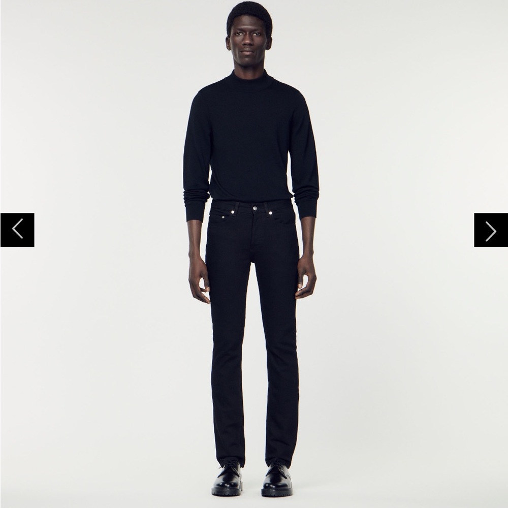 Sandro Slim Fit Button Up Black Jeans